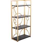 Constellation Bookcase in Gold & Black Wood
